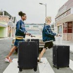 SONSENAI 3-Piece Expandable Black Luggage Set