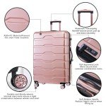 Rose Gold 3-Piece Lightweight Luggage Set