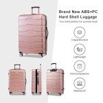 Rose Gold 3-Piece Lightweight Luggage Set
