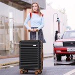 SHOWKOO 3-Piece Black Hardside Luggage Set