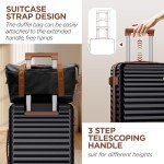 SHOWKOO 3-Piece Black Hardside Luggage Set