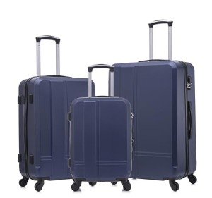 Merax 3-Piece Blue Hardshell Spinner Luggage Set