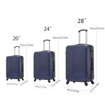 Merax 3-Piece Blue Hardshell Spinner Luggage Set