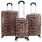 Rockland Safari Leopard 3-Piece Hardside Luggage Set