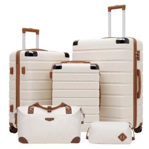 Coolife 3-Piece Lightweight Hard Shell Luggage Set