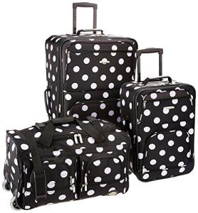 Rockland Vara Black Dot Softside Luggage Set
