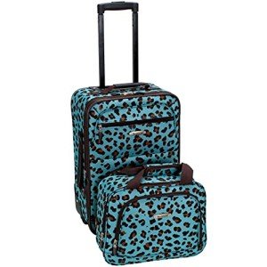 Blue Leopard Expandable Softside Luggage Set, 2-Piece