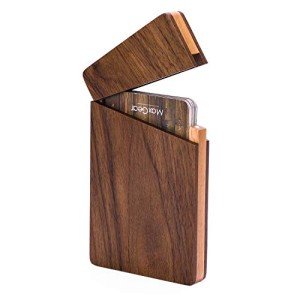Sleek Walnut Business Card Holder for Professionals