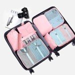 9-Piece Waterproof Packing Cubes Set - Pink
