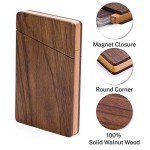 Sleek Walnut Business Card Holder for Professionals