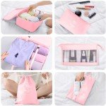 9-Piece Waterproof Packing Cubes Set - Pink