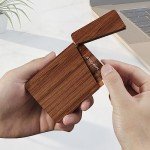 Sleek Walnut Business Card Holder for Professionals