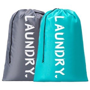 2 Pack XL Travel Laundry Bags with Drawstring