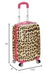 Pink Leopard Hardside Carry-On Spinner Luggage