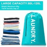 2 Pack XL Travel Laundry Bags with Drawstring