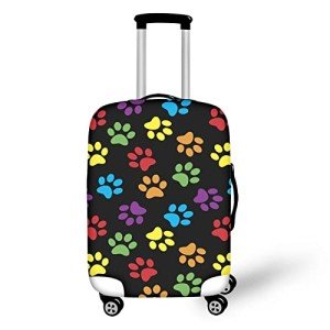 Colorful Dog Paw Print Luggage Cover - Fits 18-21 Inch