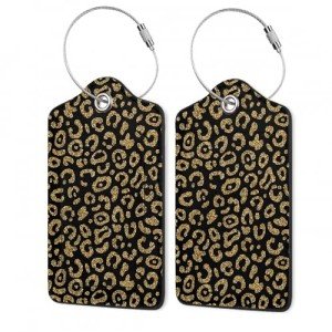Cute Black Leopard Print Luggage Tags - 2 Pack