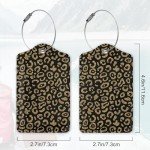 Cute Black Leopard Print Luggage Tags - 2 Pack