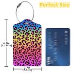 Neon Leopard Print Luggage Tags - 2 Pack