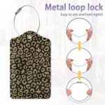 Cute Black Leopard Print Luggage Tags - 2 Pack