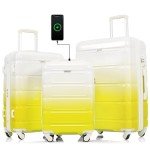 Merax 3-Piece Hardside Luggage Set in Yellow