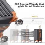 3-Piece Hardside Luggage Set in Black/Brown