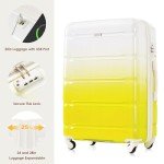 Merax 3-Piece Hardside Luggage Set in Yellow