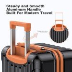 3-Piece Hardside Luggage Set in Black/Brown