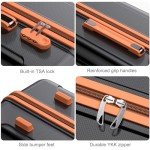 3-Piece Hardside Luggage Set in Black/Brown