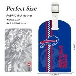 Leather Football Luggage Tags - 2 Pack, Red & Blue
