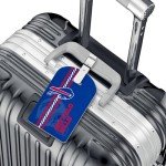 Leather Football Luggage Tags - 2 Pack, Red & Blue