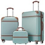 Merax Vintage Luggage Set with Cosmetic Case