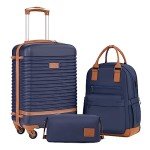 Coolife 3-Piece Lightweight Hardshell Luggage Set