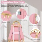 LARVENDER 3-Piece Pink Expandable Luggage Set