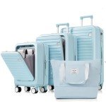 Light Blue 4-Piece Hardshell Luggage Set