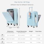 Light Blue 4-Piece Hardshell Luggage Set