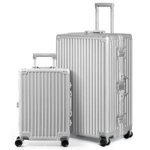 AnyZip 2-Piece Aluminum Frame Luggage Set