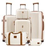 Joyway 6-Piece Hardside Luggage Set - Beige Brown