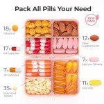 Compact Pill Organizer for Travel - Pink