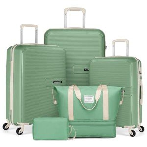 LARVENDER 5-Piece Expandable Hardside Luggage Set