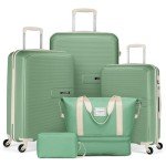 LARVENDER 5-Piece Expandable Hardside Luggage Set