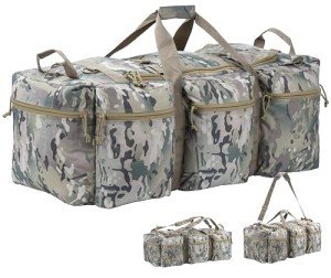 100L Large Military Duffle Bag with Backpack Straps