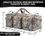 100L Large Military Duffle Bag with Backpack Straps