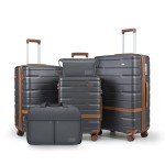 5-Piece Lightweight Hard Shell Luggage Set (Gray)