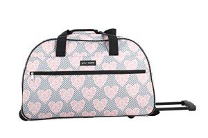 Betsey Johnson 22" Chevron Hearts Duffel Bag