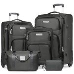 LARVENDER 5-Piece Expandable Softside Luggage Set