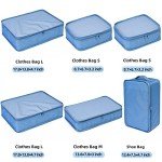 JJ POWER Sea Blue Travel Packing Cubes Set