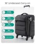 BAGSMART 16-Inch Underseat Rolling Travel Bag