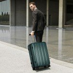 SHOWKOO 3-Piece Hardside Luggage Set, Dark Green