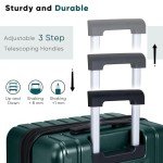 SHOWKOO 3-Piece Hardside Luggage Set, Dark Green